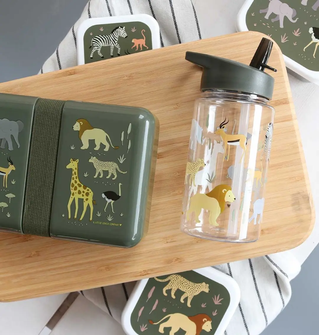 A Little Lovely Company Lunchbox Savanne - 0,85L - 3 Delen