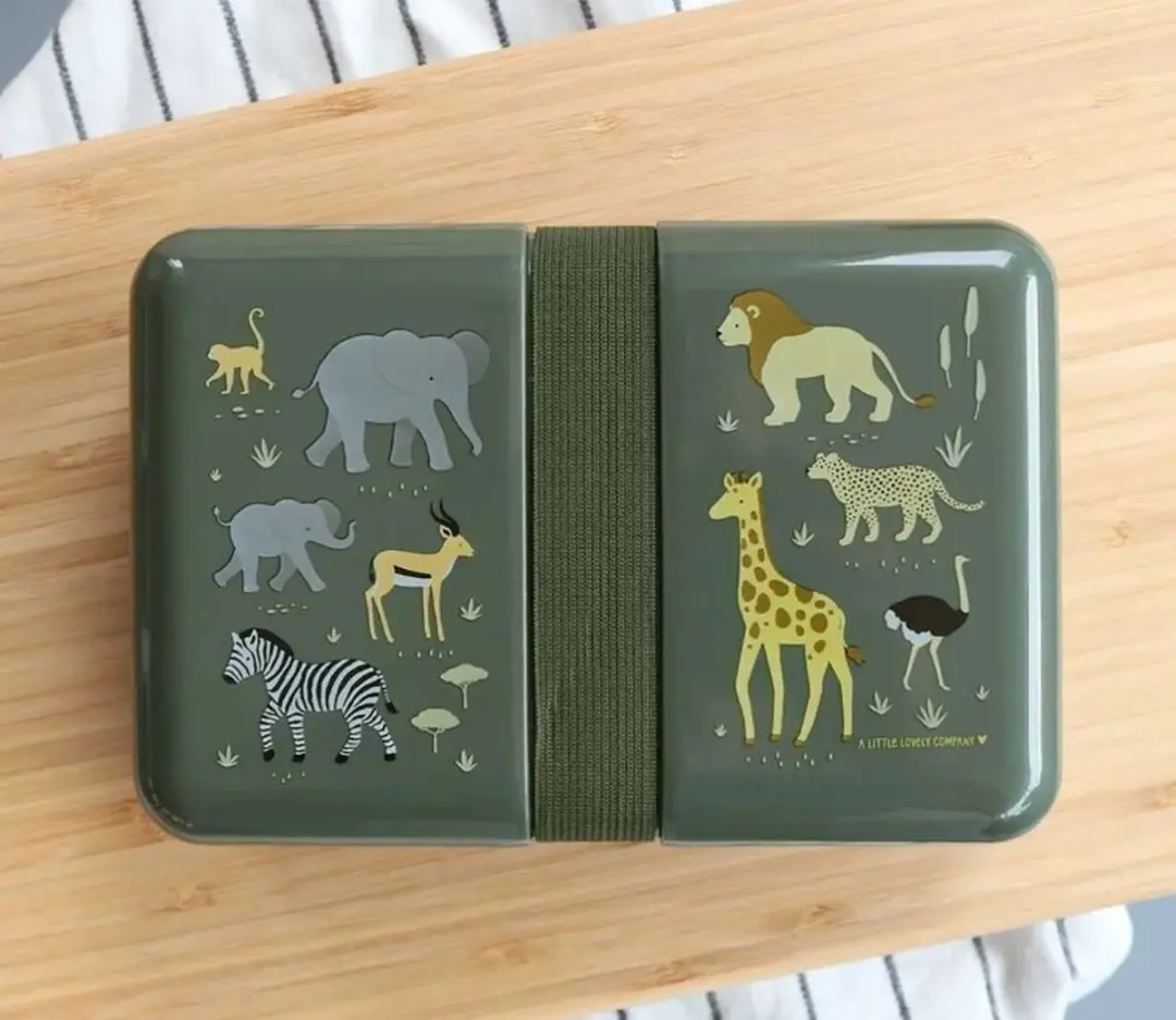 A Little Lovely Company Lunchbox Savanne - 0,85L - 3 Delen