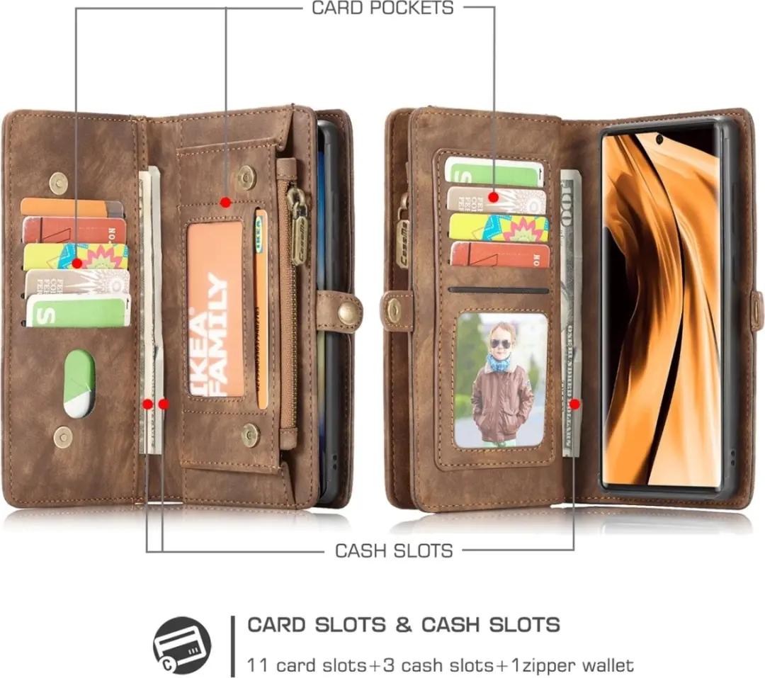 Caseme 008 Telefoonhoesje Samsung Galaxy Note 20 - 2in1 Bookcase Bruin - afbeelding 6 van 6