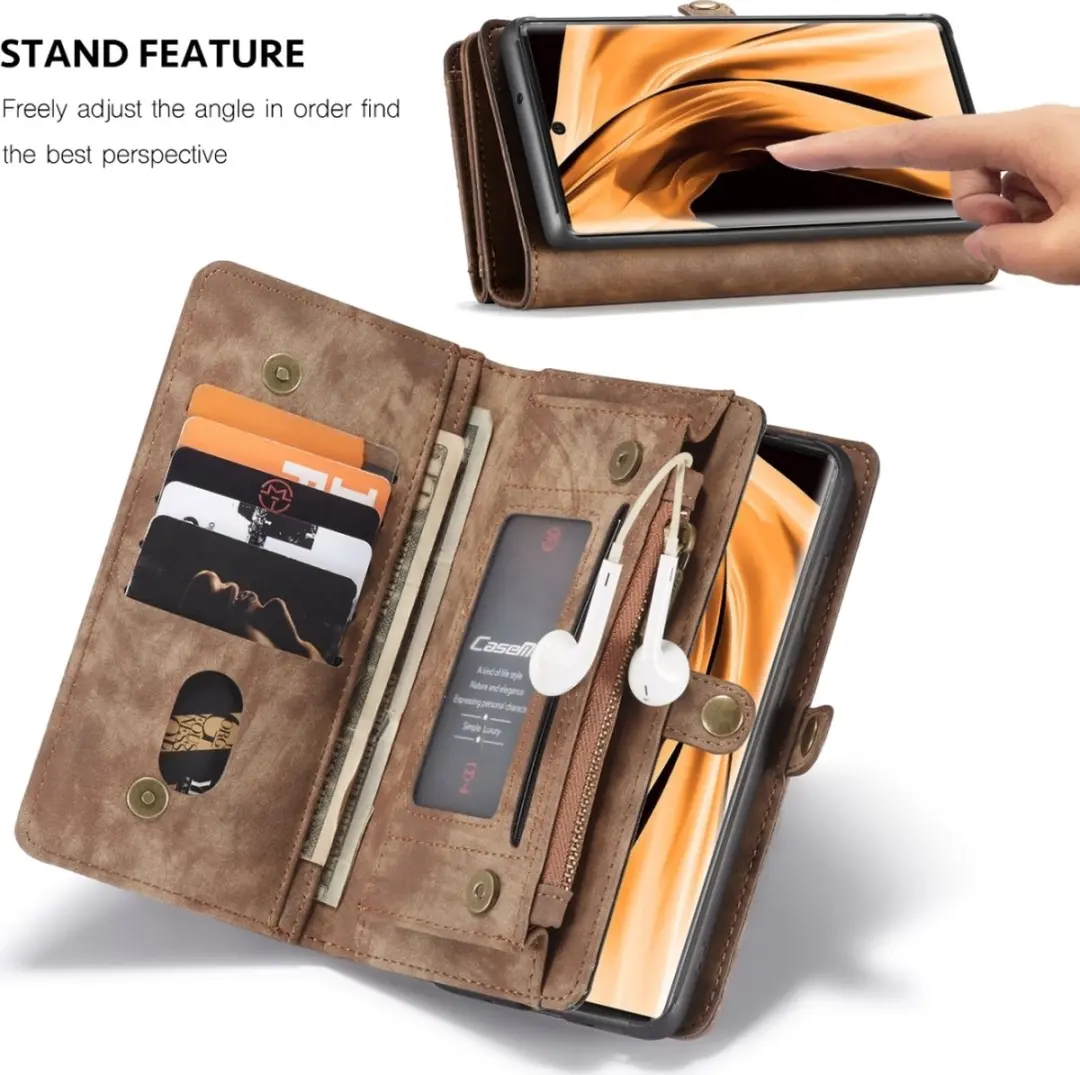 Caseme 008 Telefoonhoesje Samsung Galaxy Note 20 - 2in1 Bookcase Bruin