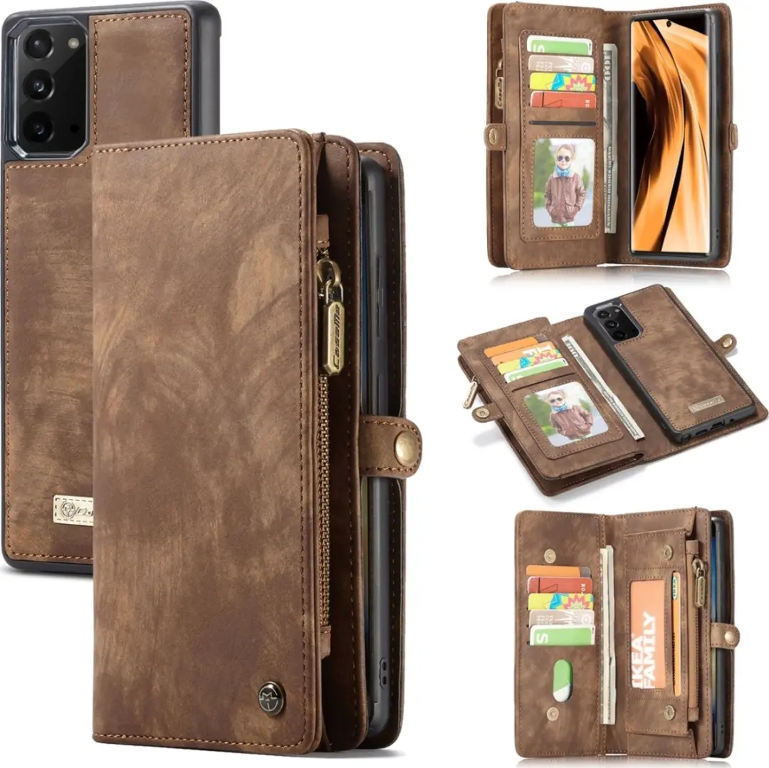 Caseme 008 Telefoonhoesje Samsung Galaxy Note 20 - 2in1 Bookcase Bruin