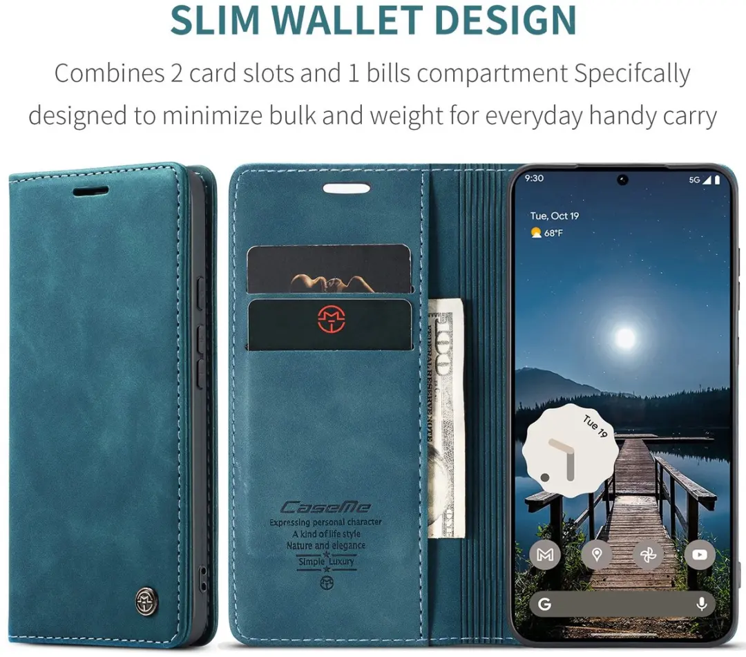 CaseMe Hoesje Pixel 11/11 Pro Blauw - 2 Pasjes