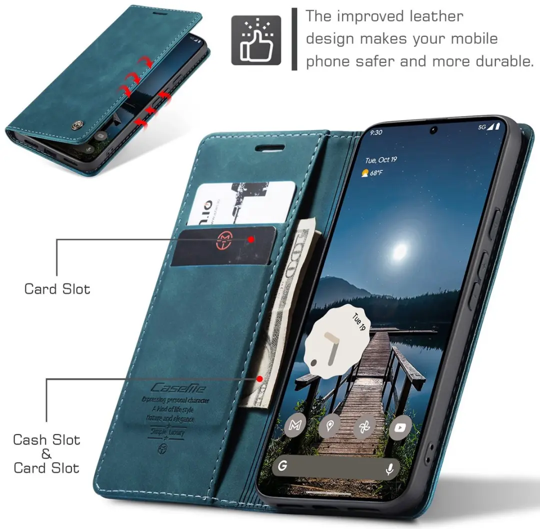 CaseMe Hoesje Pixel 11/11 Pro Blauw - 2 Pasjes