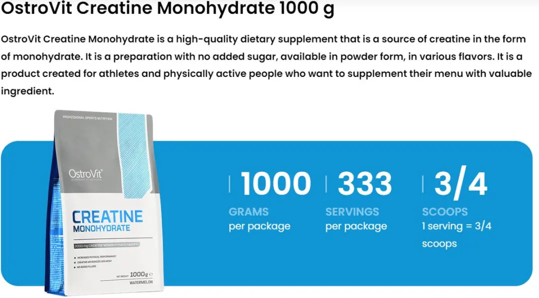 OstroVit Creatine Monohydraat 1000g - Watermeloen
