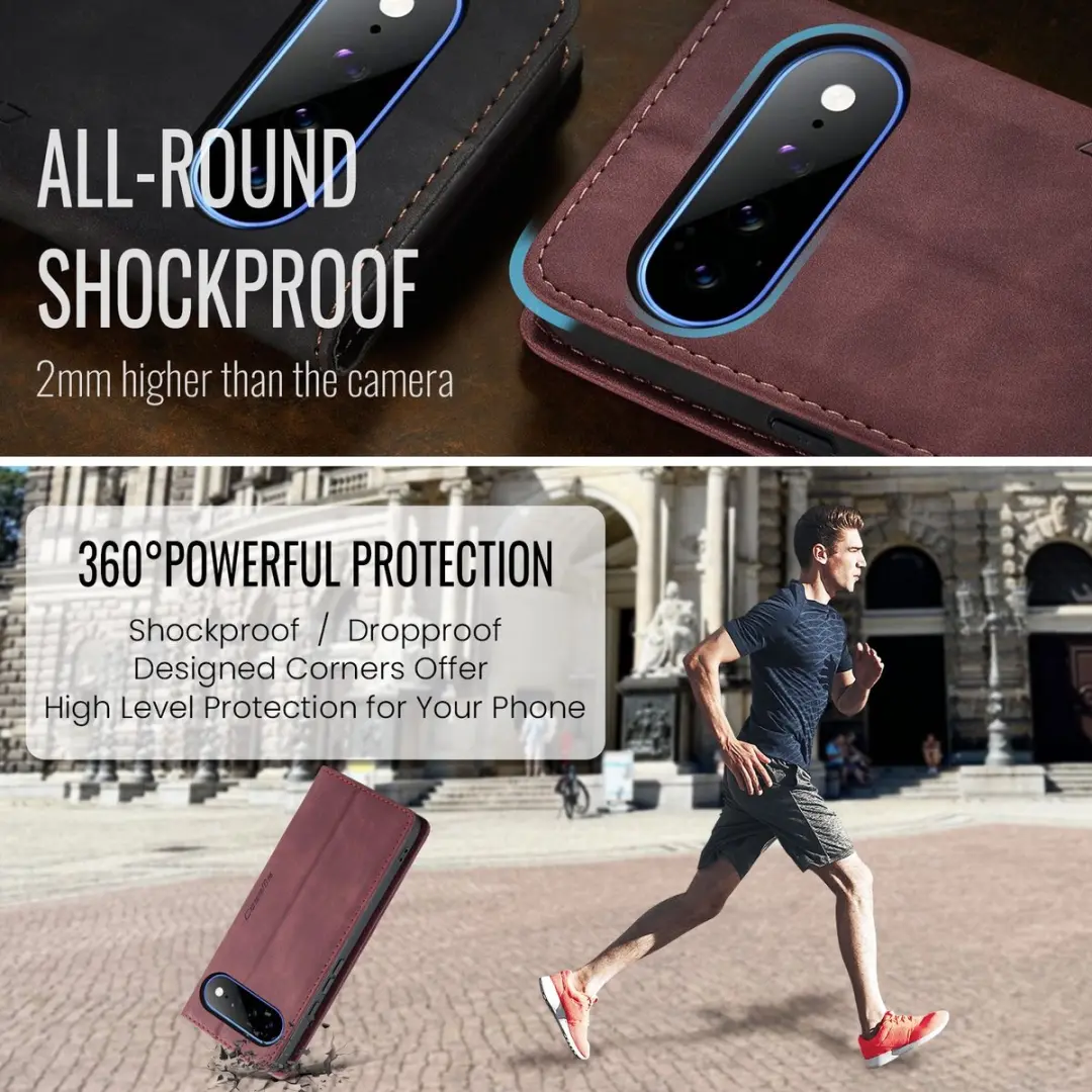 Caseme 013 Book Case Hoesje - Google Pixel 11 Pro XL - 2 Pasjes - Bordeaux - afbeelding 6 van 6