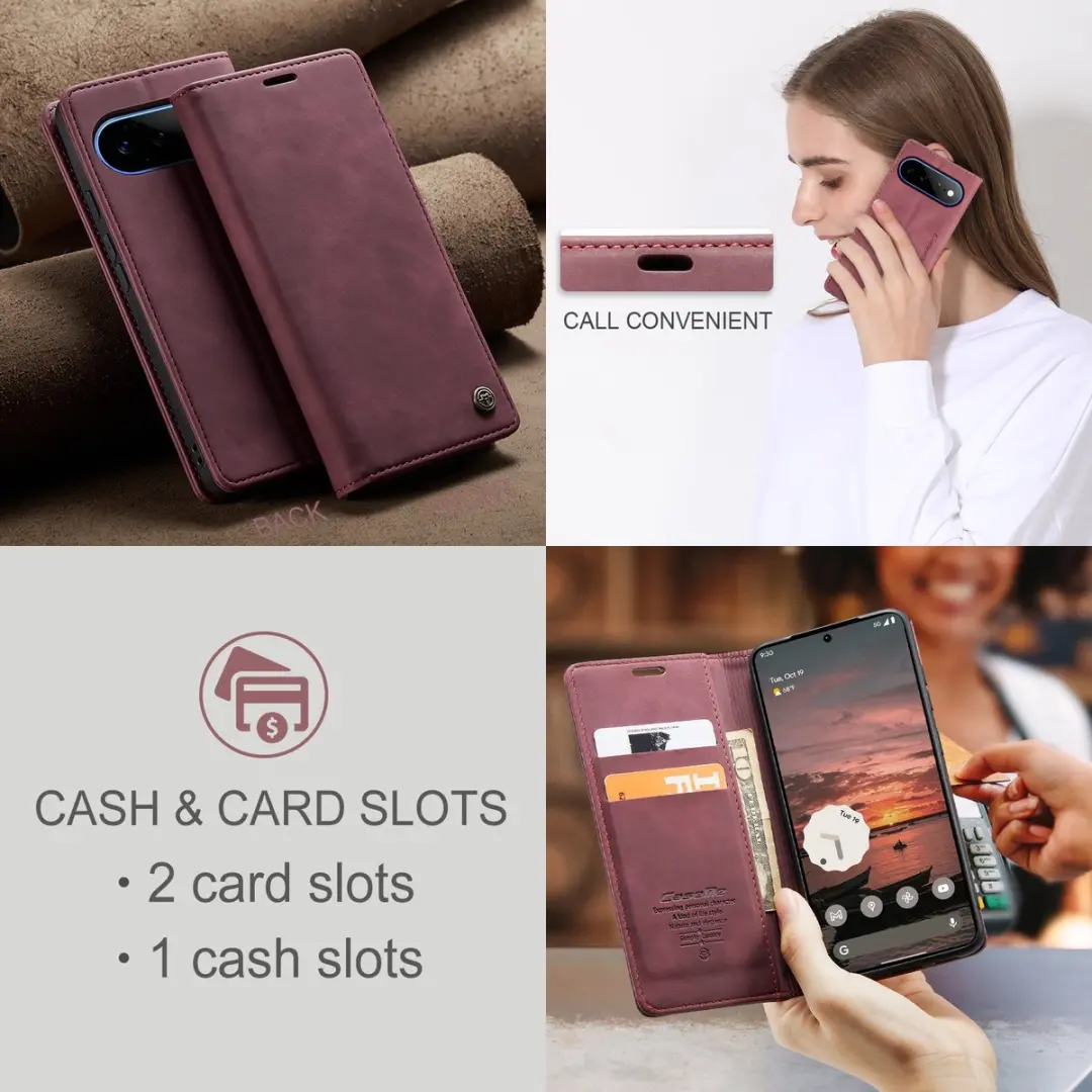 Caseme 013 Book Case Hoesje - Google Pixel 11 Pro XL - 2 Pasjes - Bordeaux