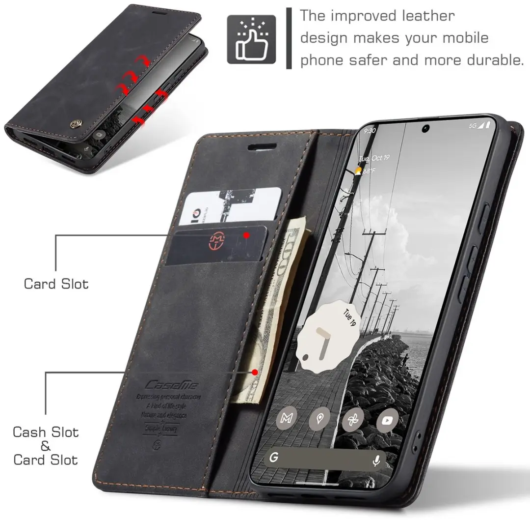 Caseme 013 Book Case Hoesje Google Pixel 11 Pro XL - Zwart