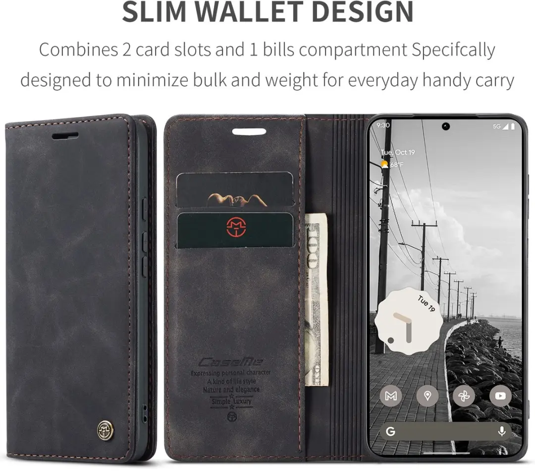 Caseme 013 Book Case Hoesje Google Pixel 11 Pro XL - Zwart - afbeelding 6 van 6