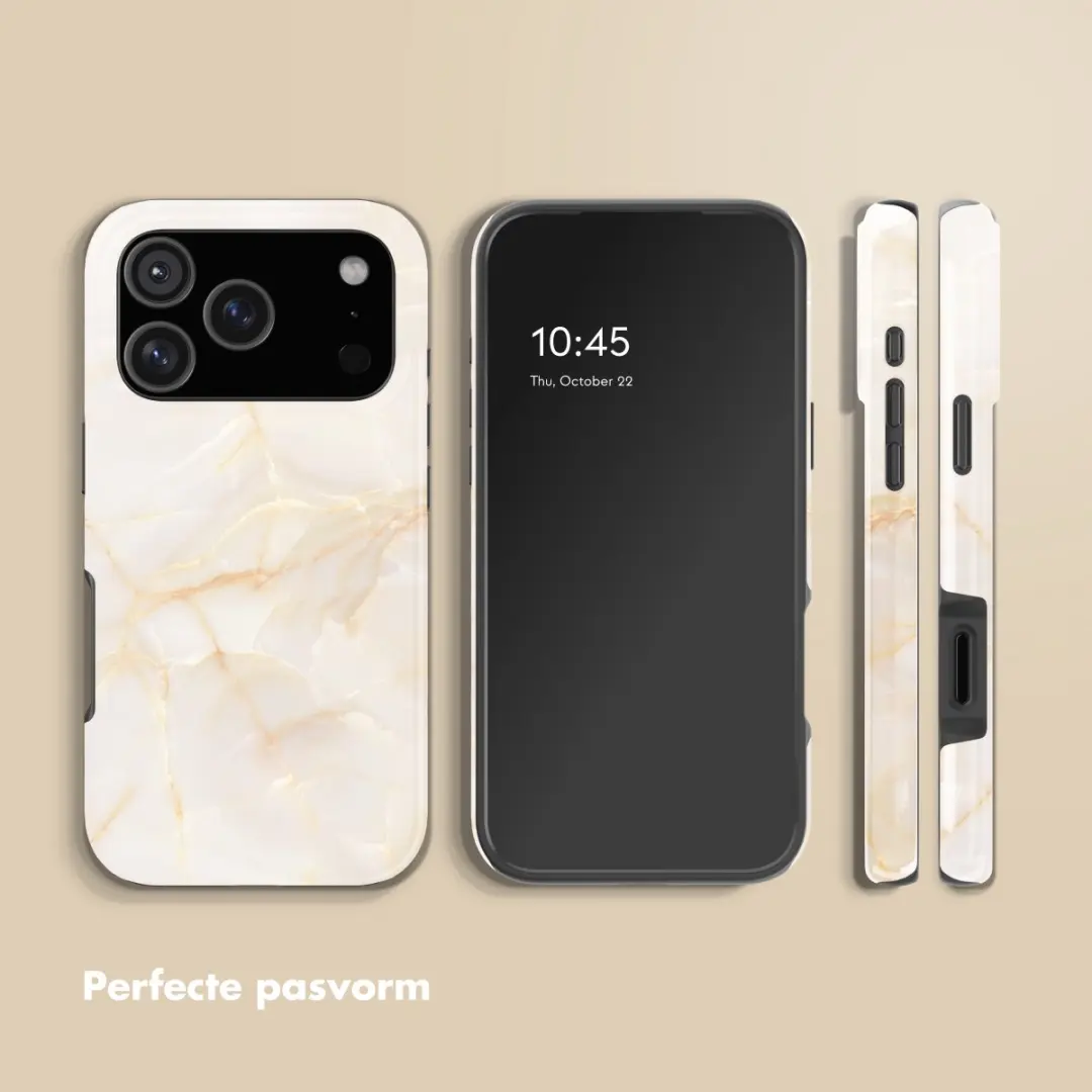 Selencia Hoesje iPhone 17 Pro Golden Beige Marble