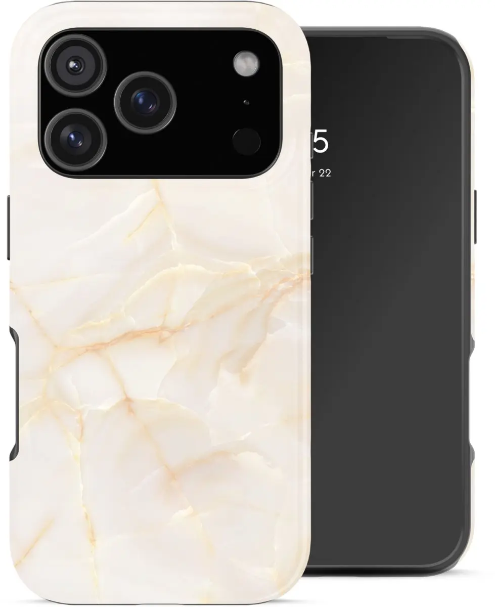 Selencia Hoesje iPhone 17 Pro Golden Beige Marble
