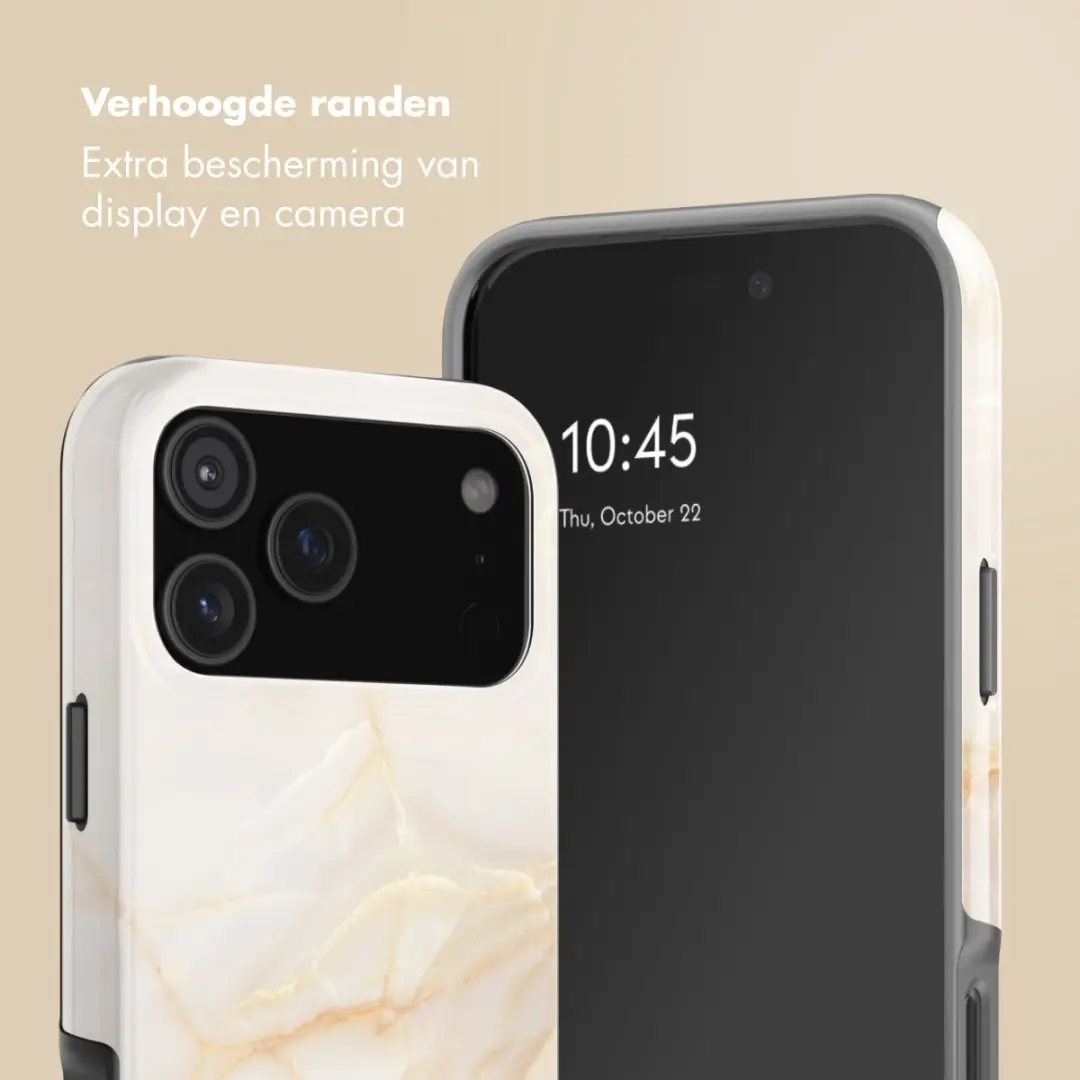 Selencia Hoesje iPhone 17 Pro Golden Beige Marble