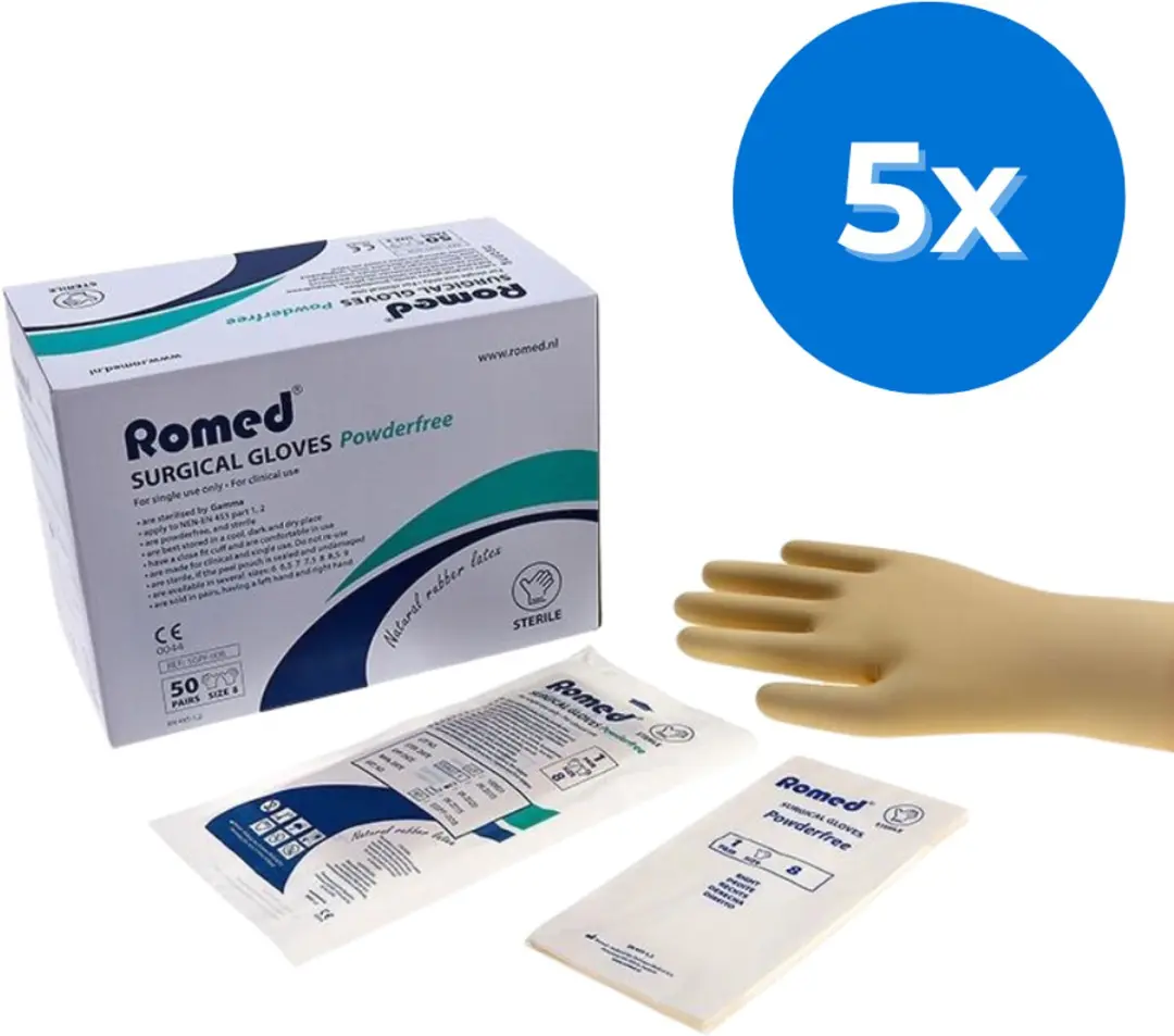 Romed Latex Operatiehandschoenen Poedervrij Steriel