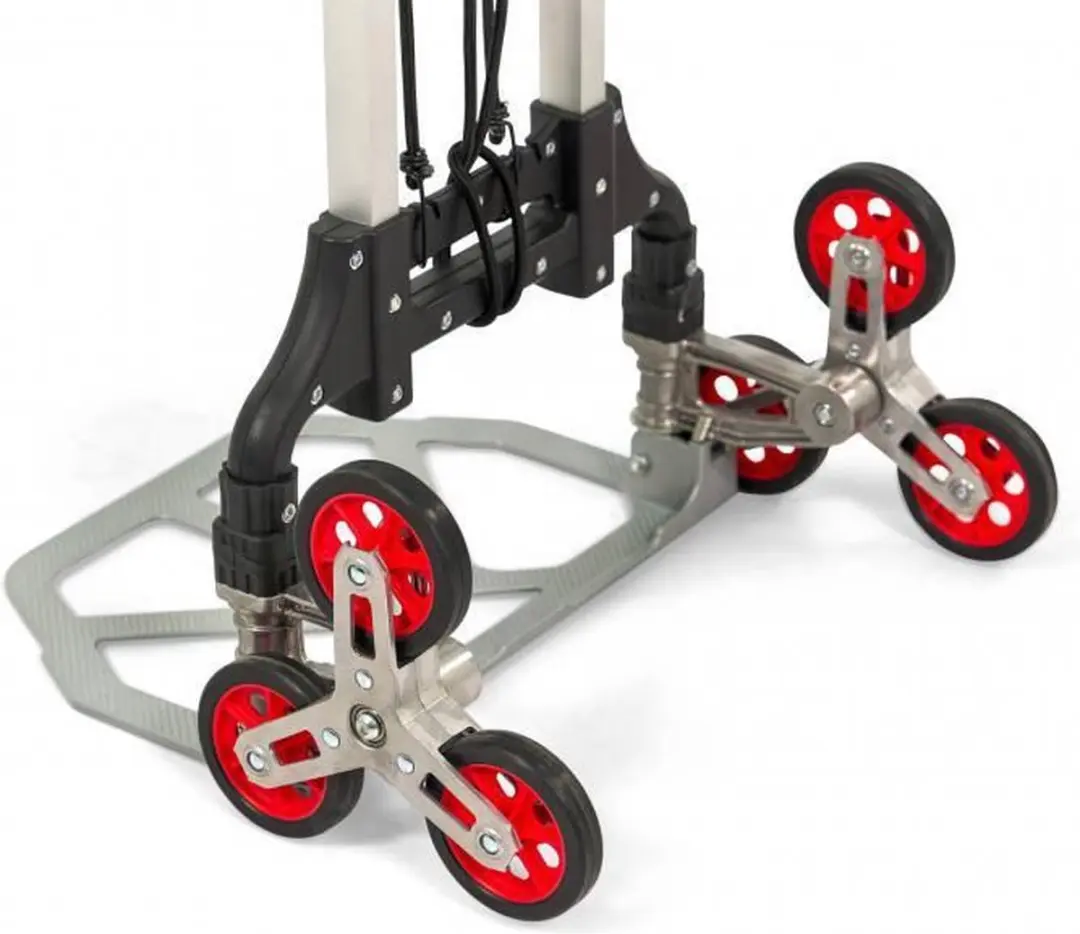 HBM Steekwagen voor trappen 75 Kg - Zwart/Rood/Zilver