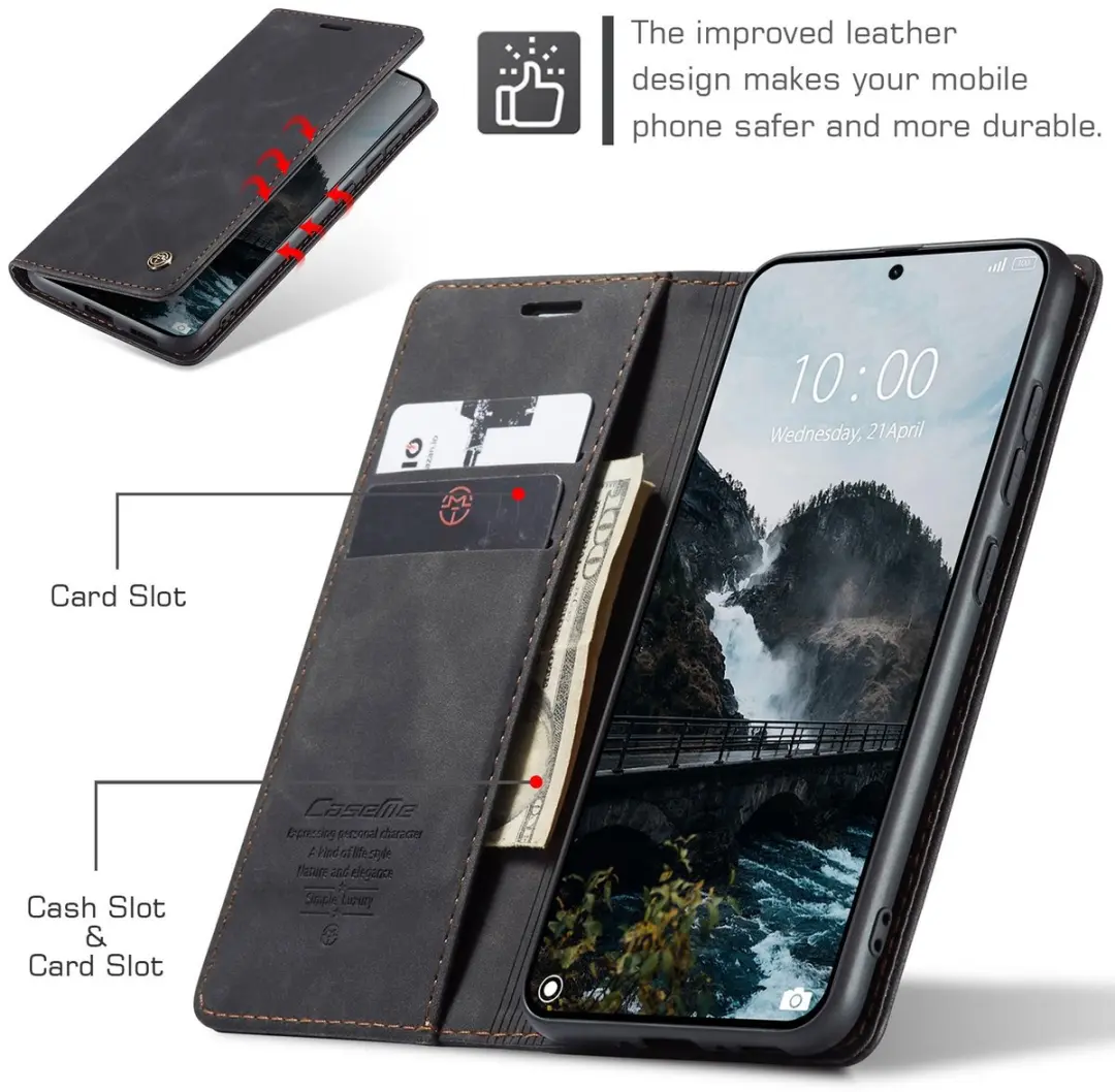 Caseme 013 Book Case Hoesje Xiaomi 17T Pro - Zwart