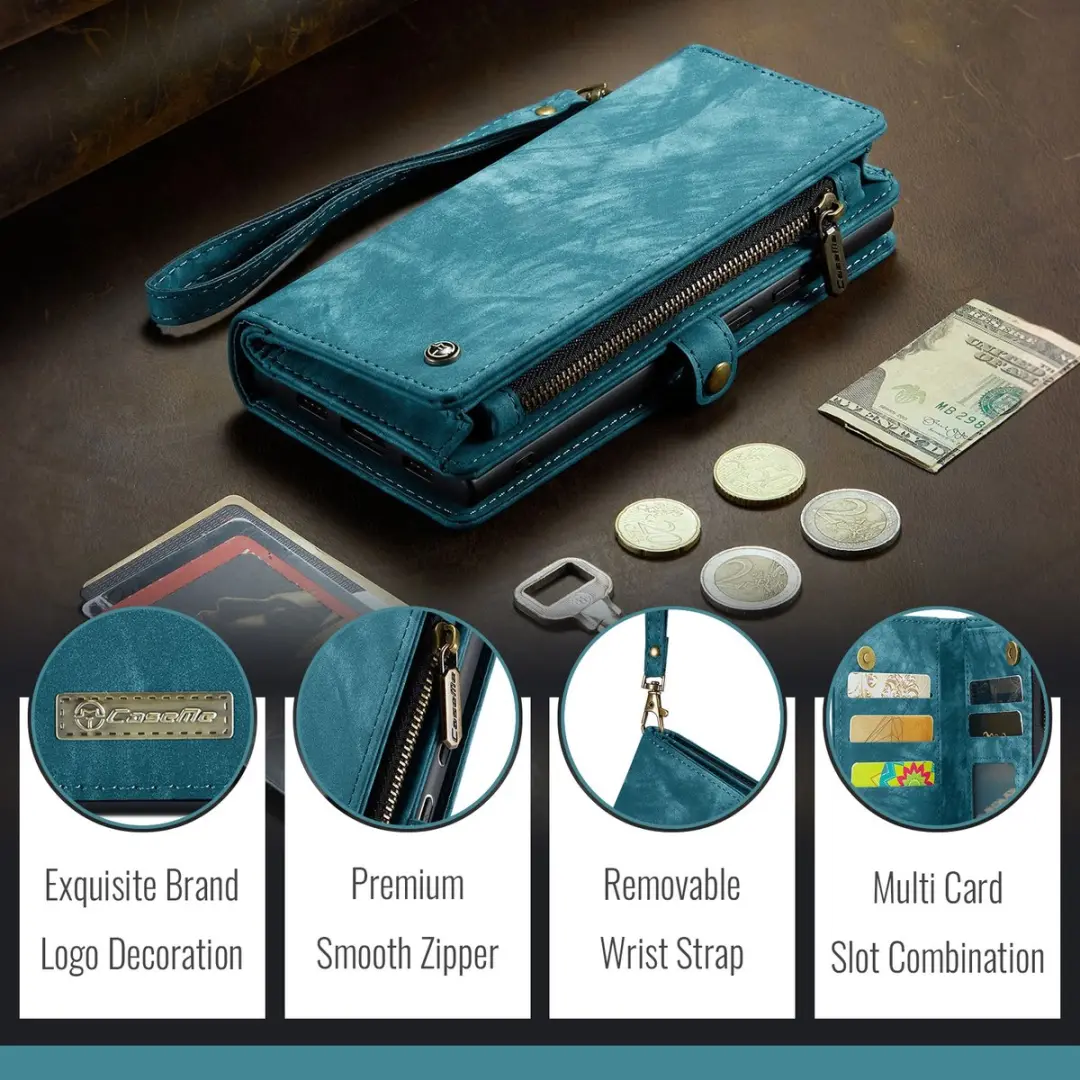 Caseme 008 Book Case & Back Cover Hoesje - Blauw - 8 Pasjes