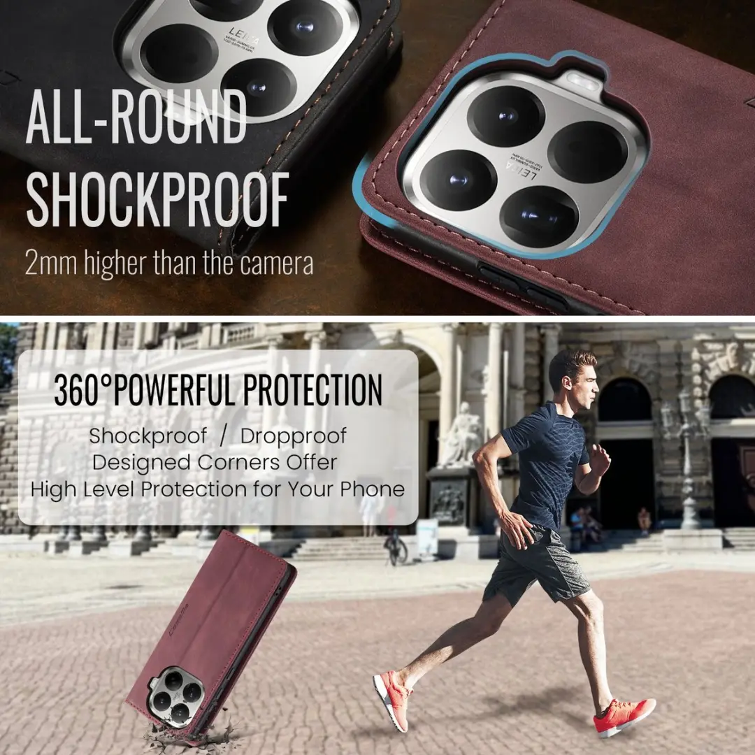 Caseme 013 Book Case Hoesje - Xiaomi 17T Pro - Bordeaux