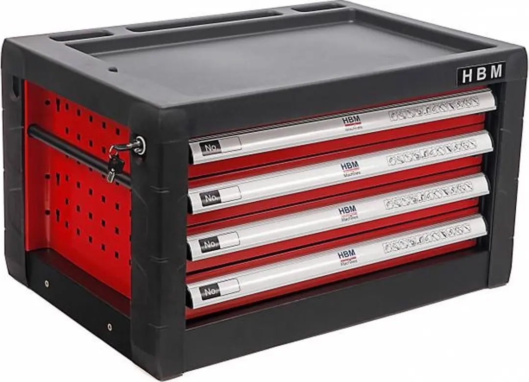 HBM Machines Gereedschapskist 4 Lades - Rood