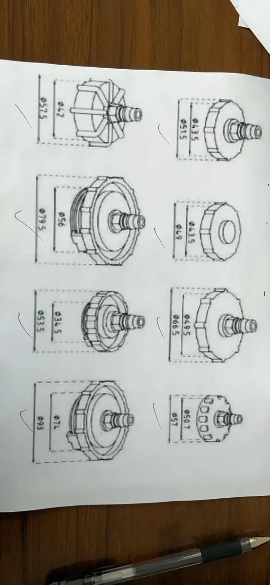 HBM PROFI Pneumatische Remontluchter - Adapterset Wit/Zwart/Zilver/Rood