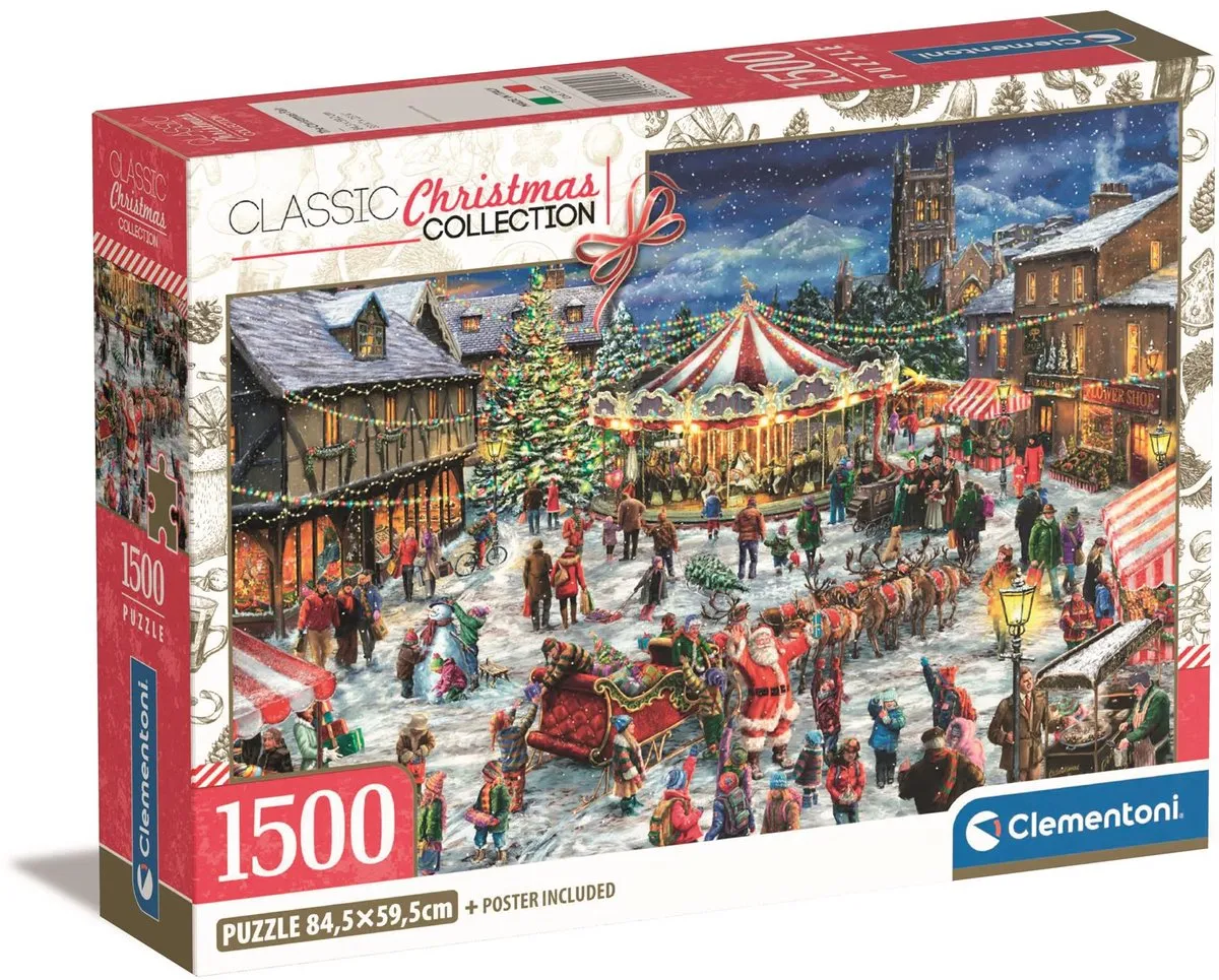 Clementoni 1500 Stuks Kerstmarkt Puzzel