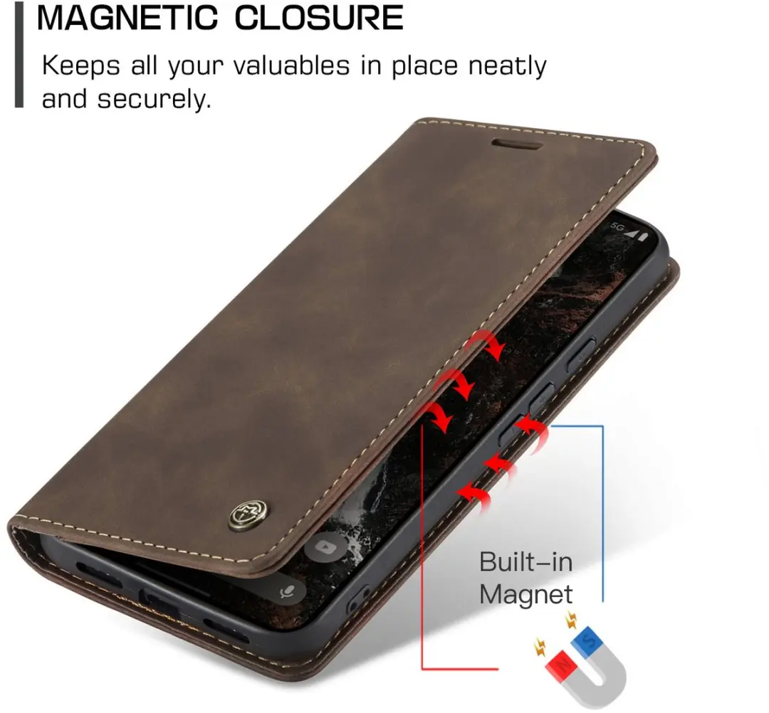 Caseme 013 Book Case Hoesje Google Pixel 11 Pro XL - Donkerbruin