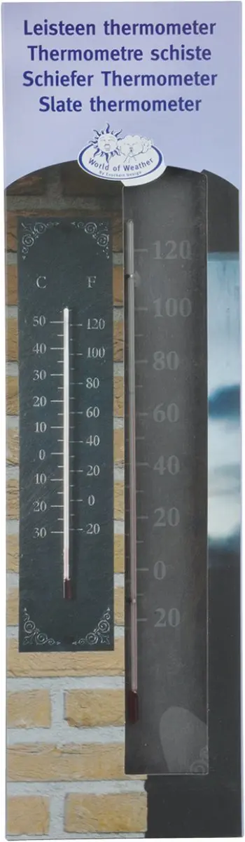 Esschert Design Leisteen Buitenthermometer - Grijs