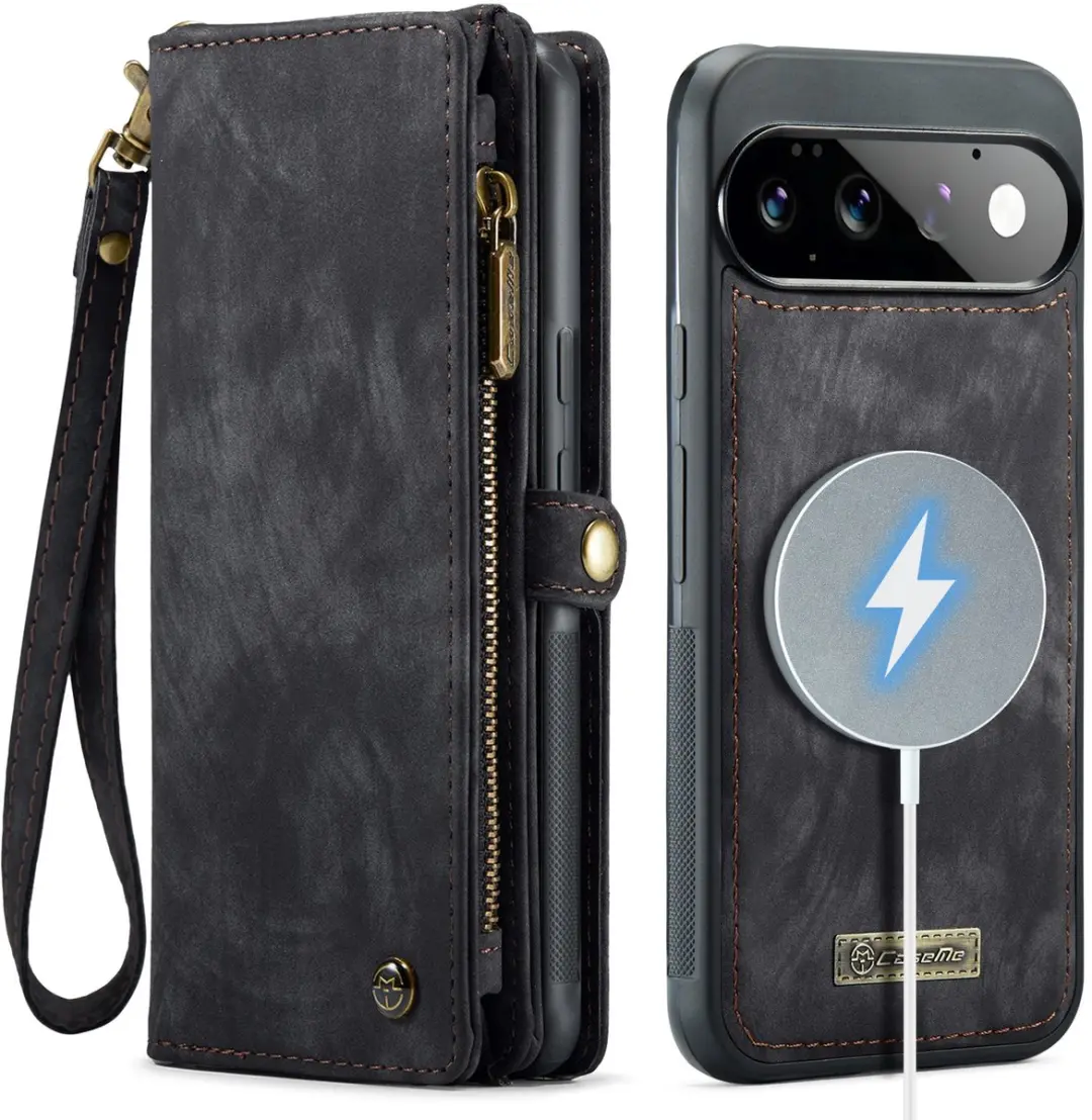 Caseme 008 Book Case & Back Cover Pixel 11/11 Pro - 8 Pasjes - Zwart