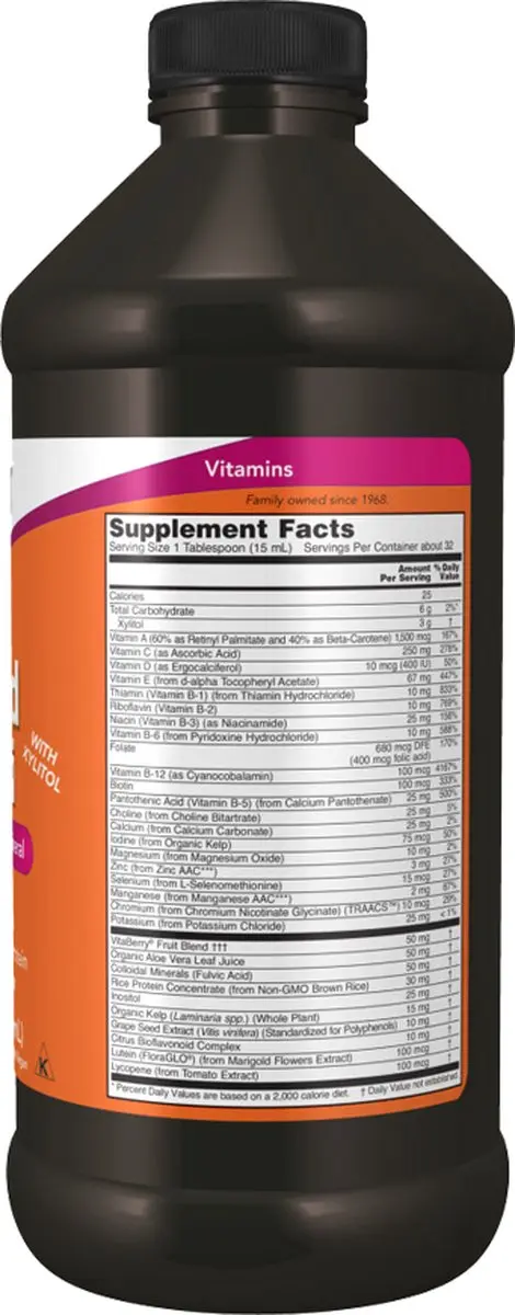 Now Foods Vloeibare Multivitaminen 473ml - Sinaasappel