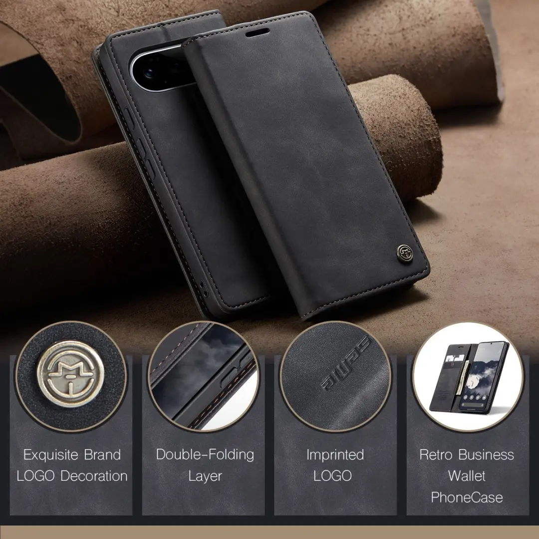 Caseme 013 Book Case Hoesje - Google Pixel 11/11 Pro - 2 Pasjes - Zwart