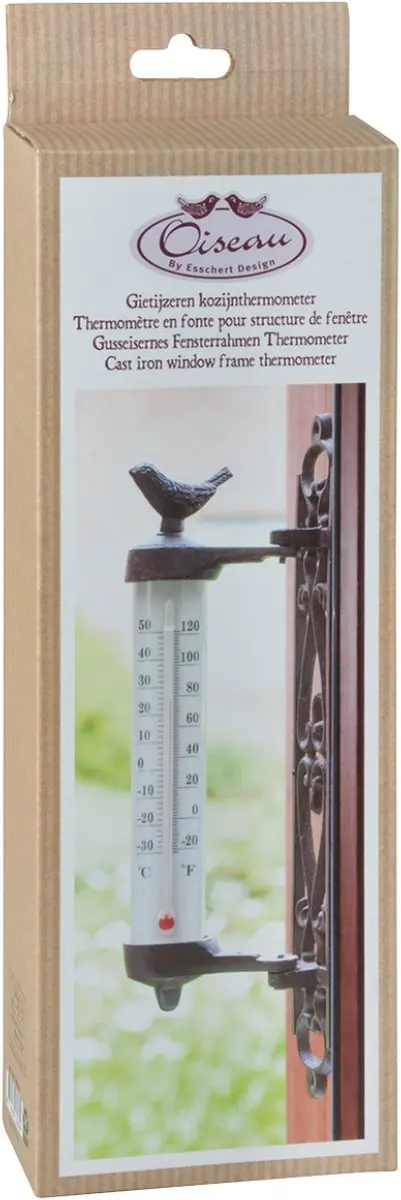 Esschert Design Wandthermometer - Bruin