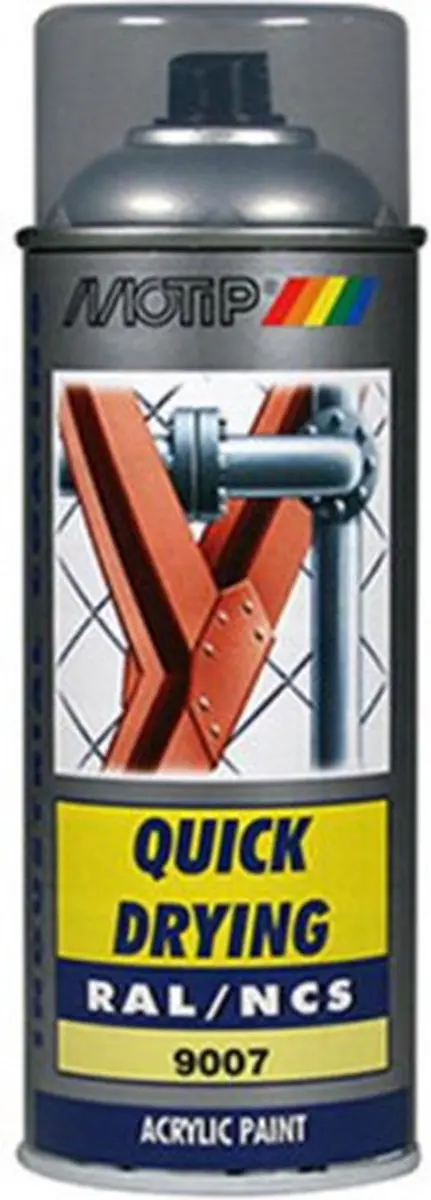 Motip Acryllak Hoogglans RAL 9007 - 400ml