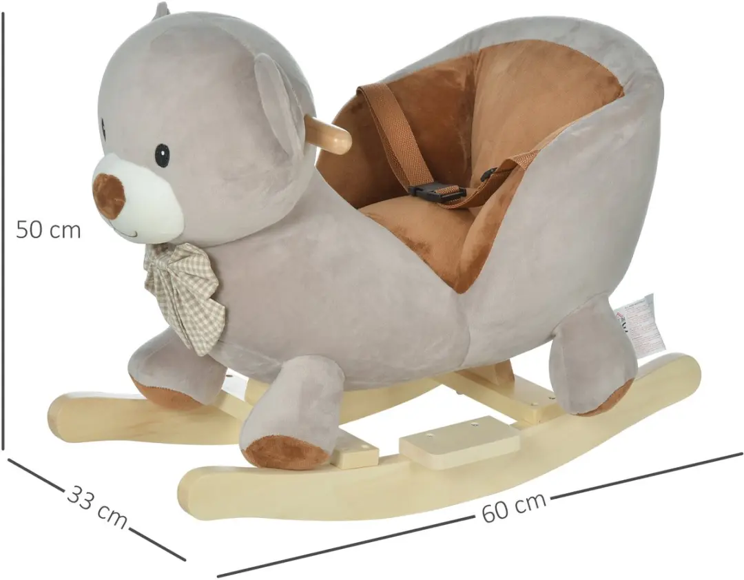 Homcom Knuffel Schommelpaard Grijs