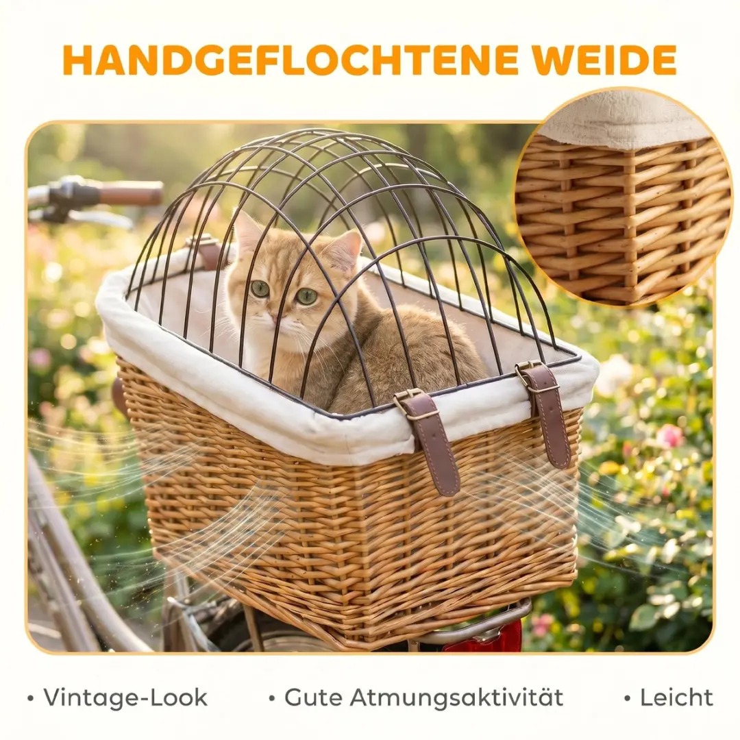 Pawhut Hondenfietsmand - 50L - 32,5x43cm - Bruin