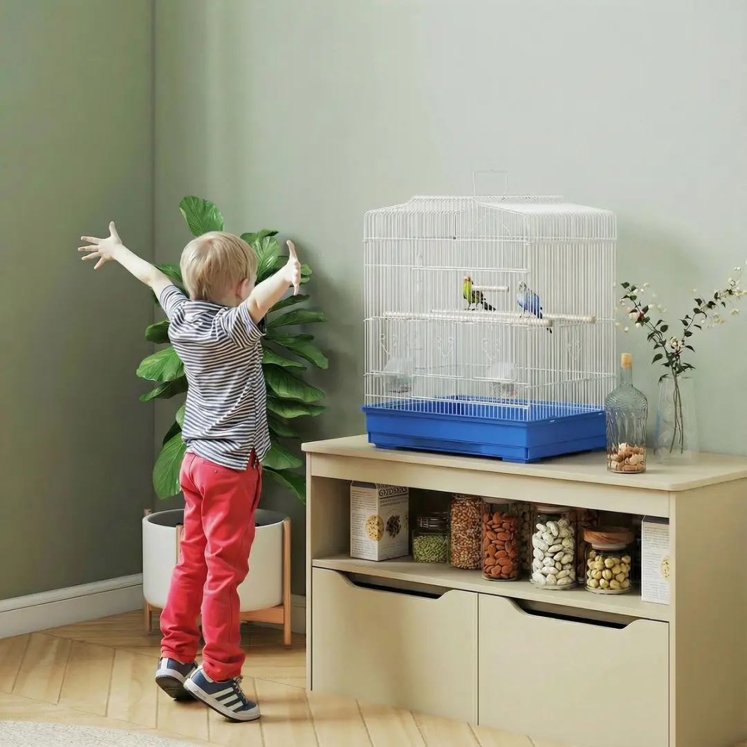 Pawhut Vogelkooi - Hangend - 46,5L x 36B x 59H cm - Blauw
