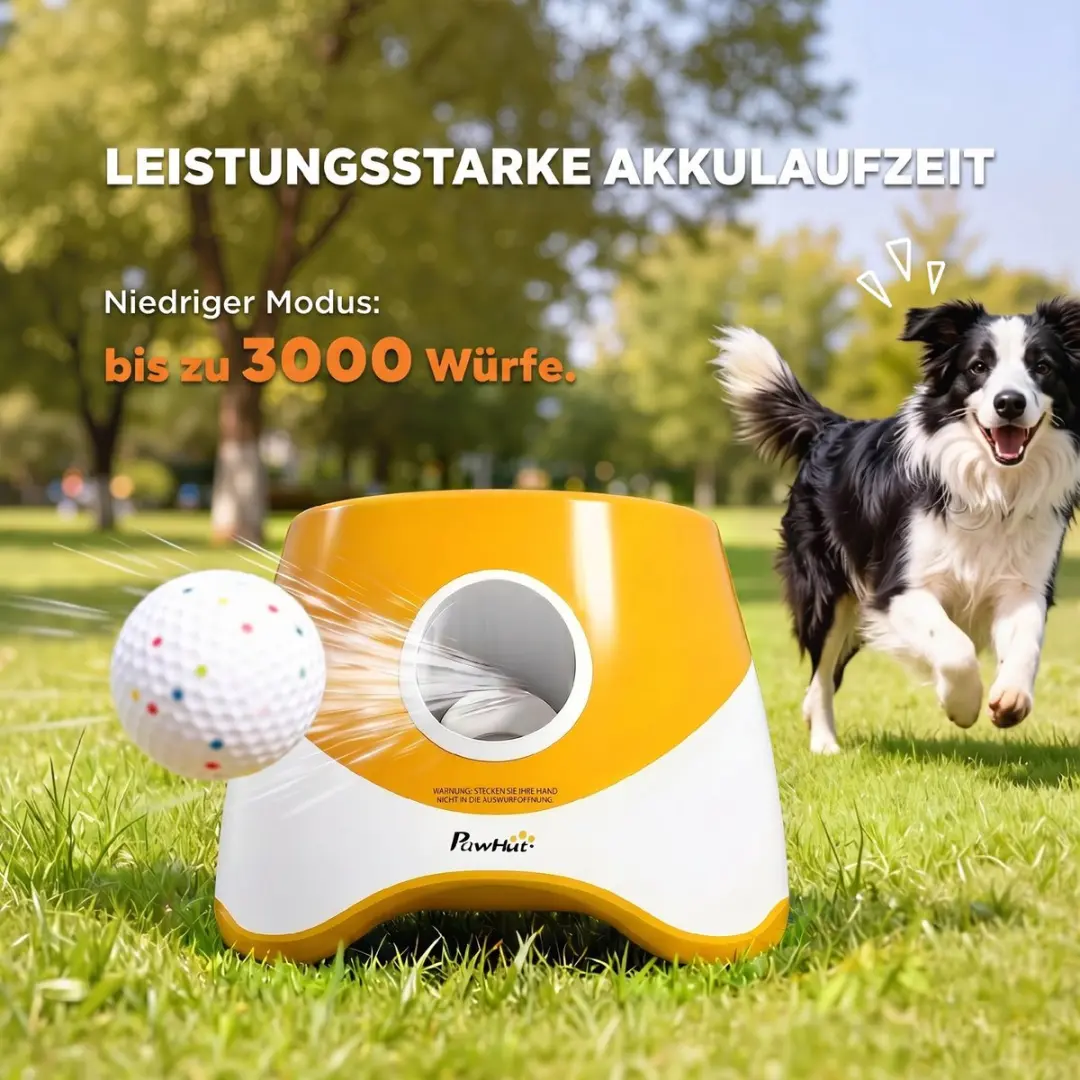 Pawhut Automatische Balwerper - 25,9L x 27,1B x 21,4H cm - Oranje - afbeelding 6 van 6