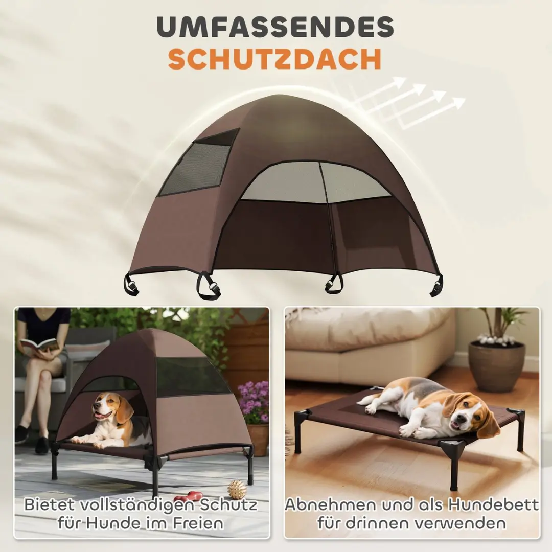 Pawhut Hundeliege Polyester - 76x61x71cm Kaffee