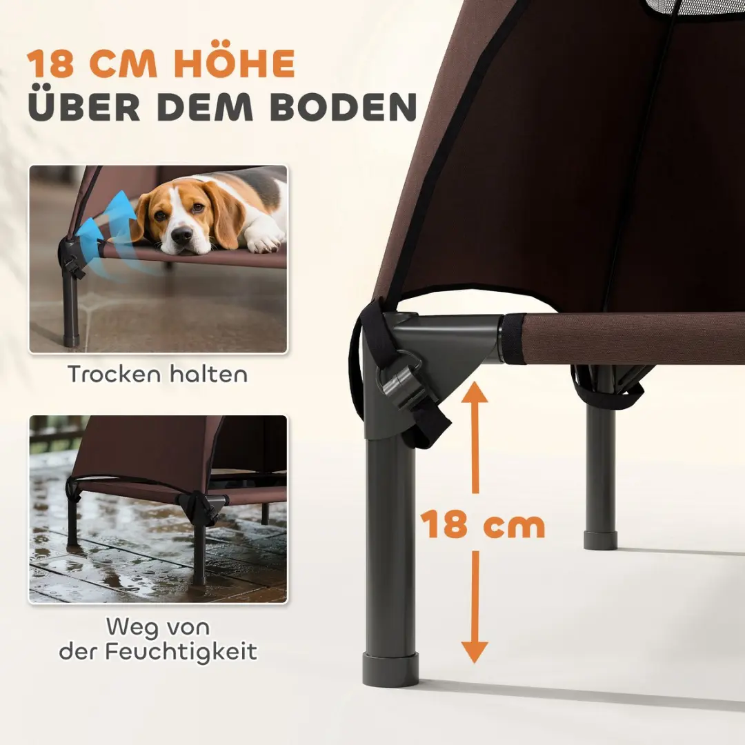 Pawhut Hundeliege Polyester - 76x61x71cm Kaffee