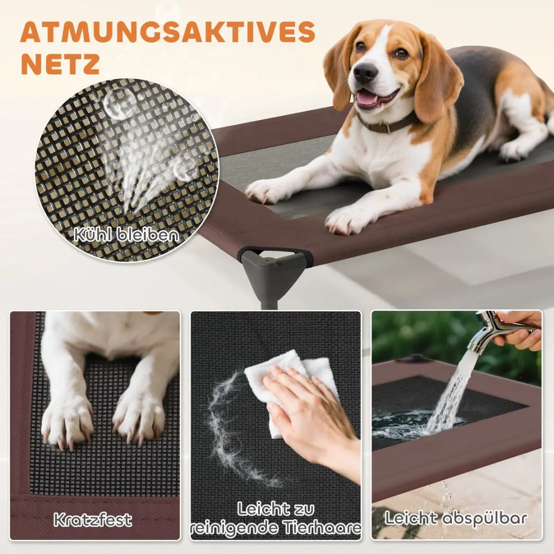 Pawhut Hundeliege Polyester - 76x61x71cm Kaffee
