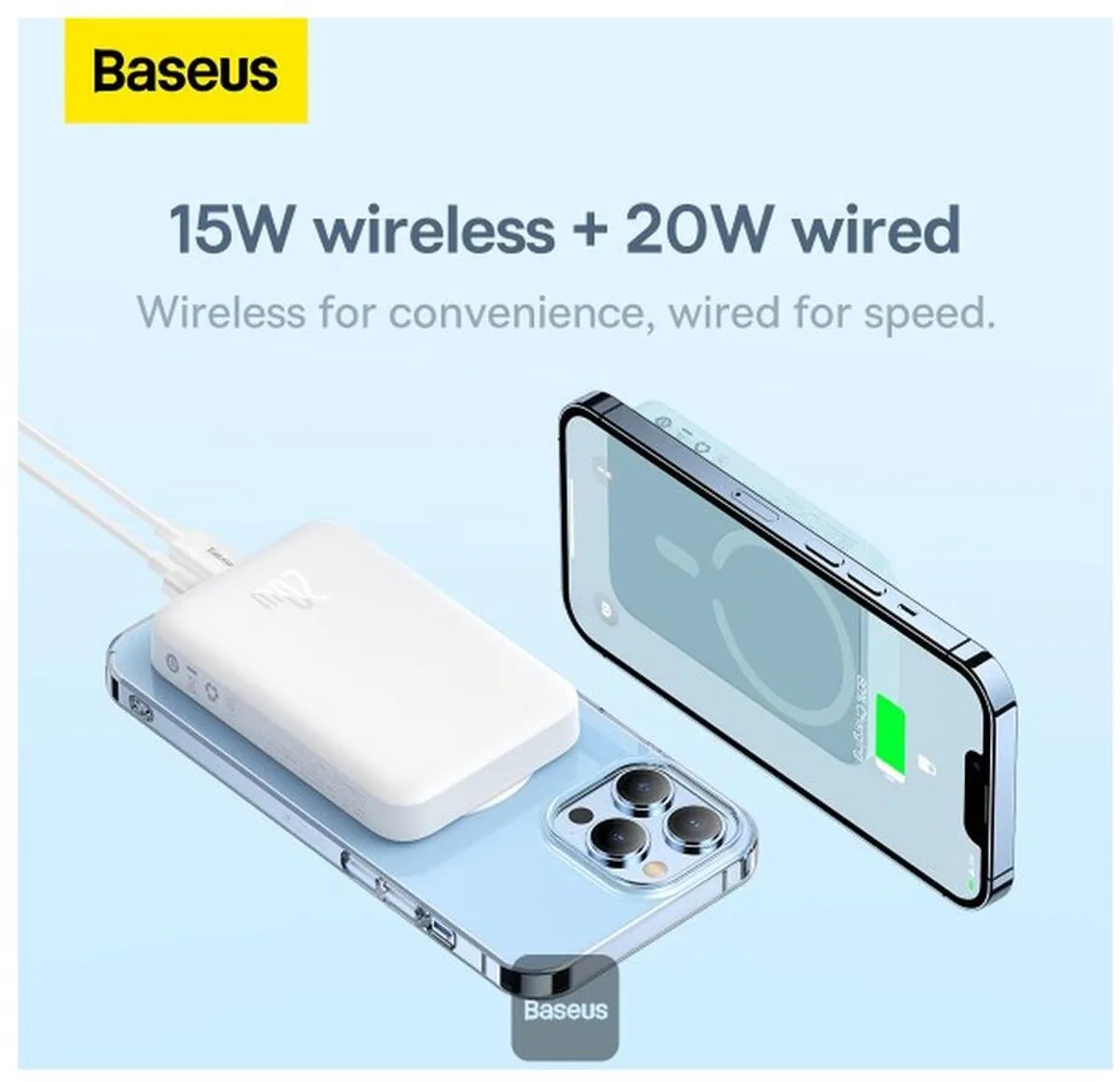 Baseus Megattach 10000mAh Powerbank - 20W Wit