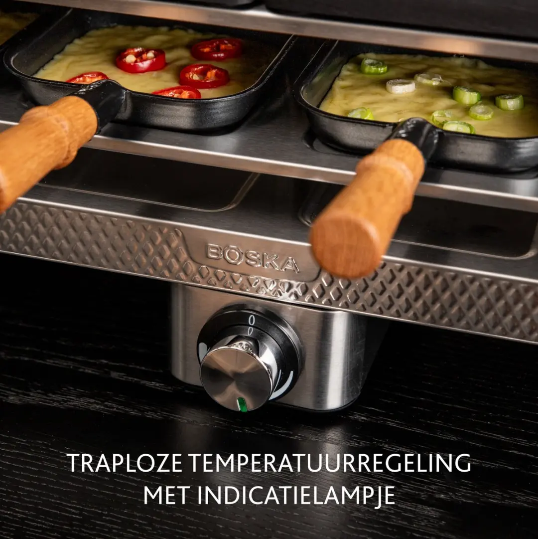 Boska Gourmet Pro Raclette Gourmetstel 8 Personen - 1800W - 2 Omkeerbare Platen