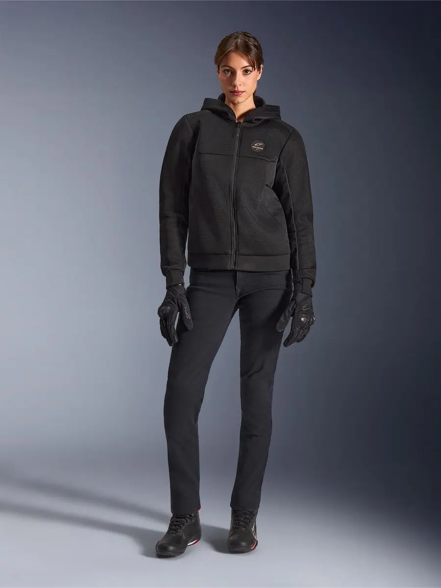 Alpinestars Stella Chrome Superairflow Dames Motorhoodie - Zwart S - afbeelding 4 van 6