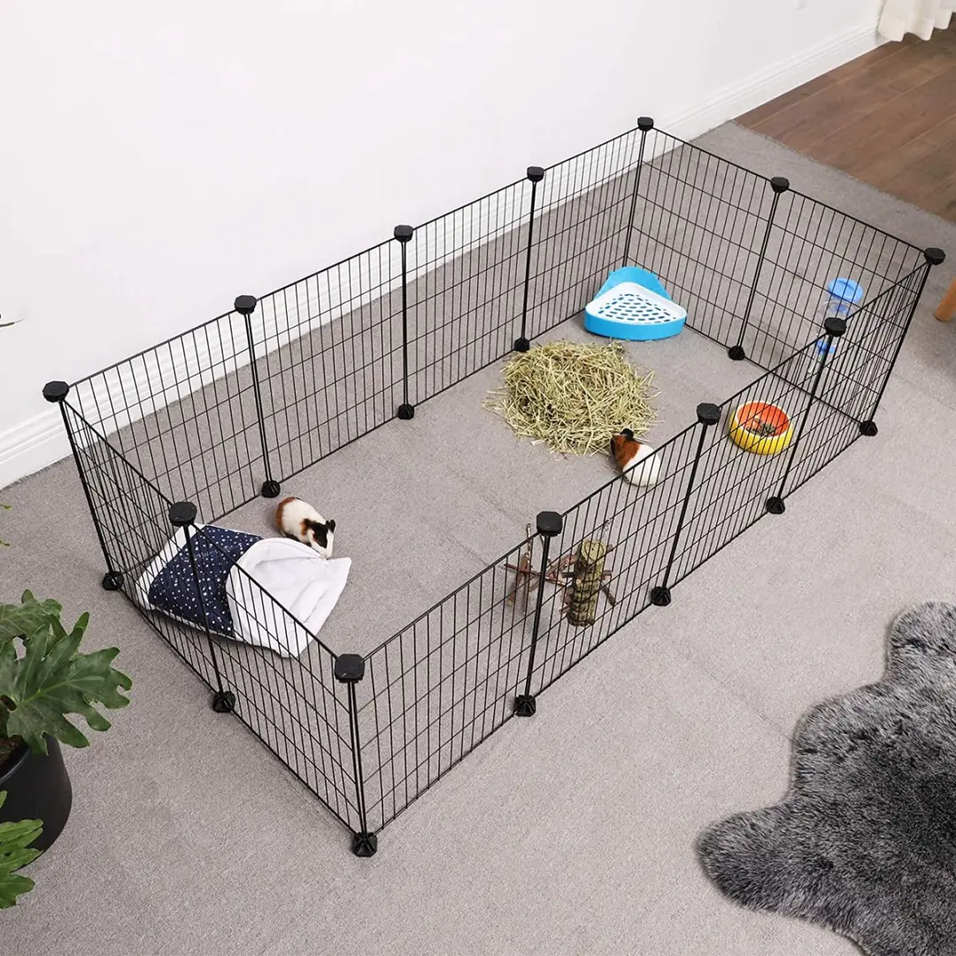Songmics Speelkooi voor cavia's 143x73x36cm - Zwart