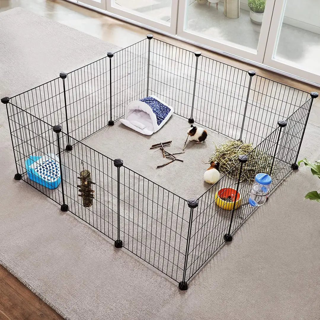 Songmics Speelkooi voor cavia's 143x73x36cm - Zwart