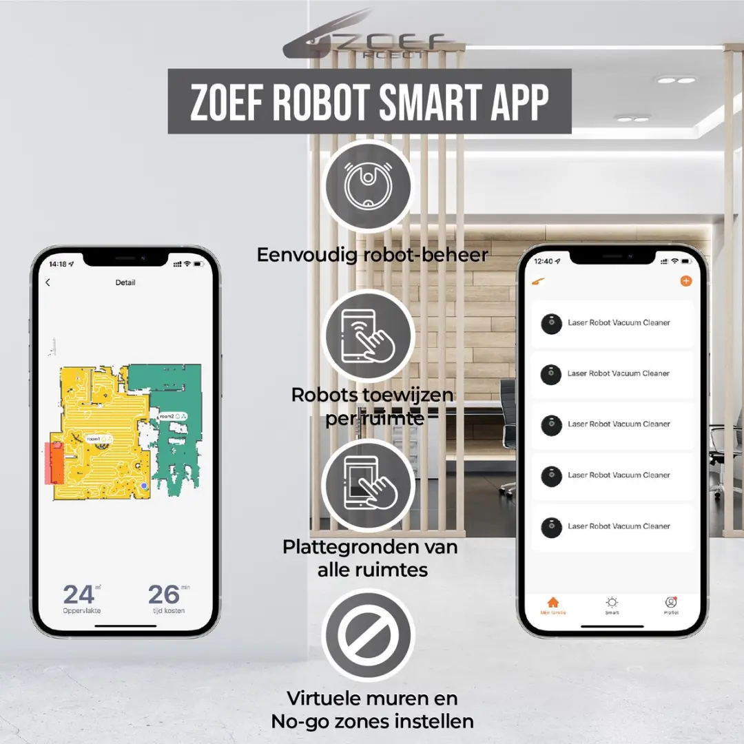 Zoef Robot Willem Robotstofzuiger 6000Pa - Zwart