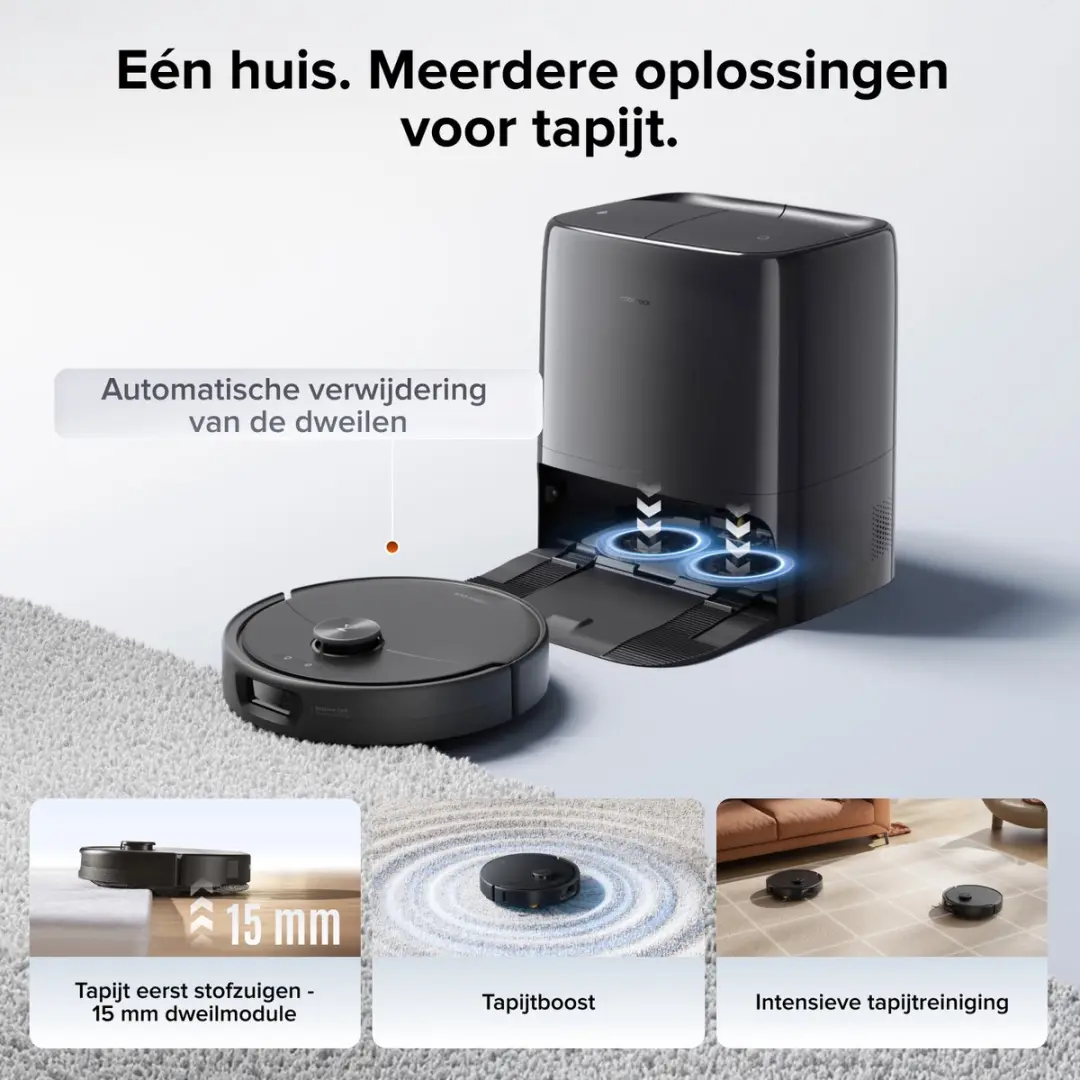 Roborock Qrevo 2 Pro Robotstofzuiger Set - 25.000 Pa - Zwart