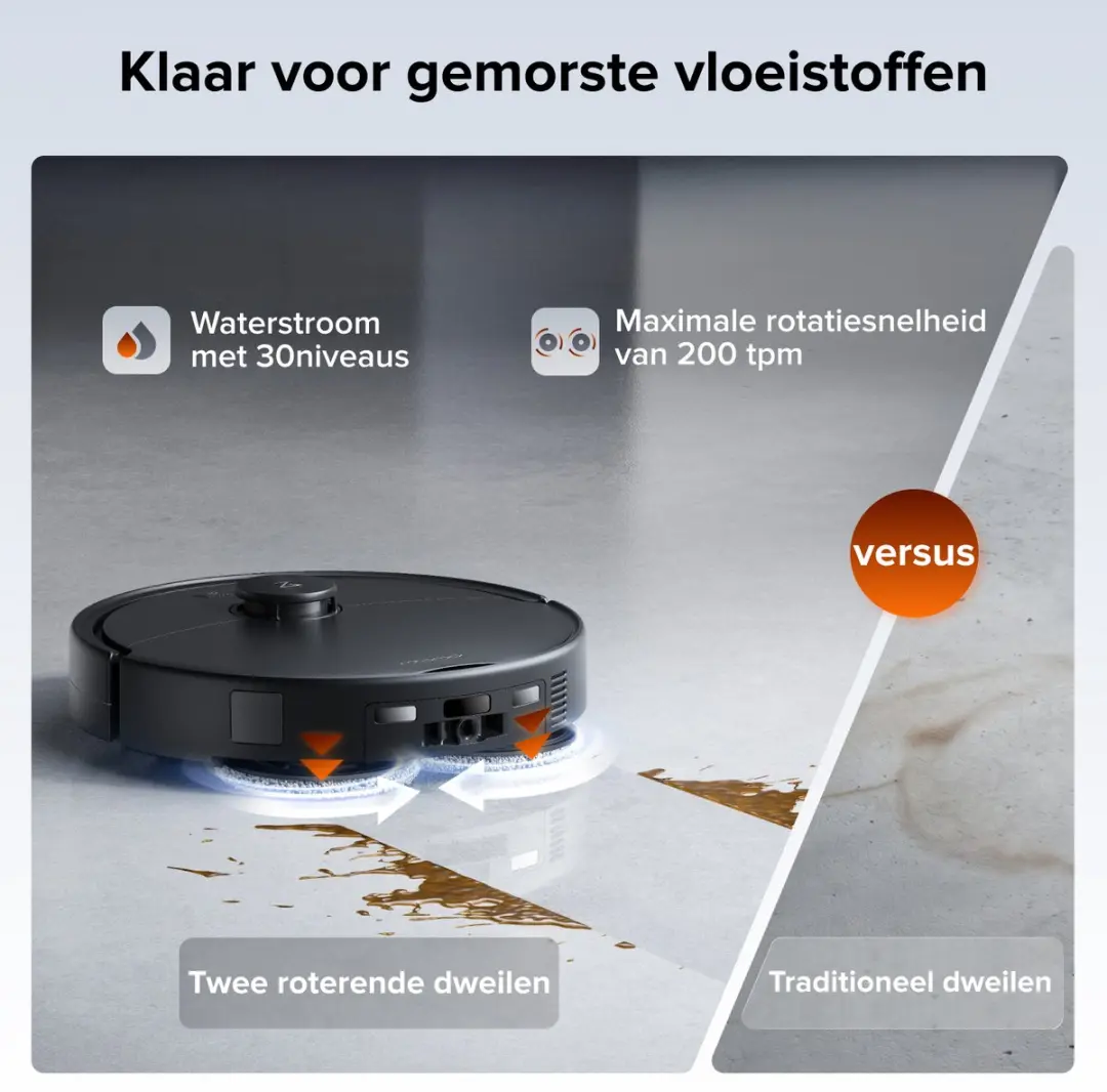 Roborock Qrevo 2 Pro Robotstofzuiger Set - 25.000 Pa - Zwart