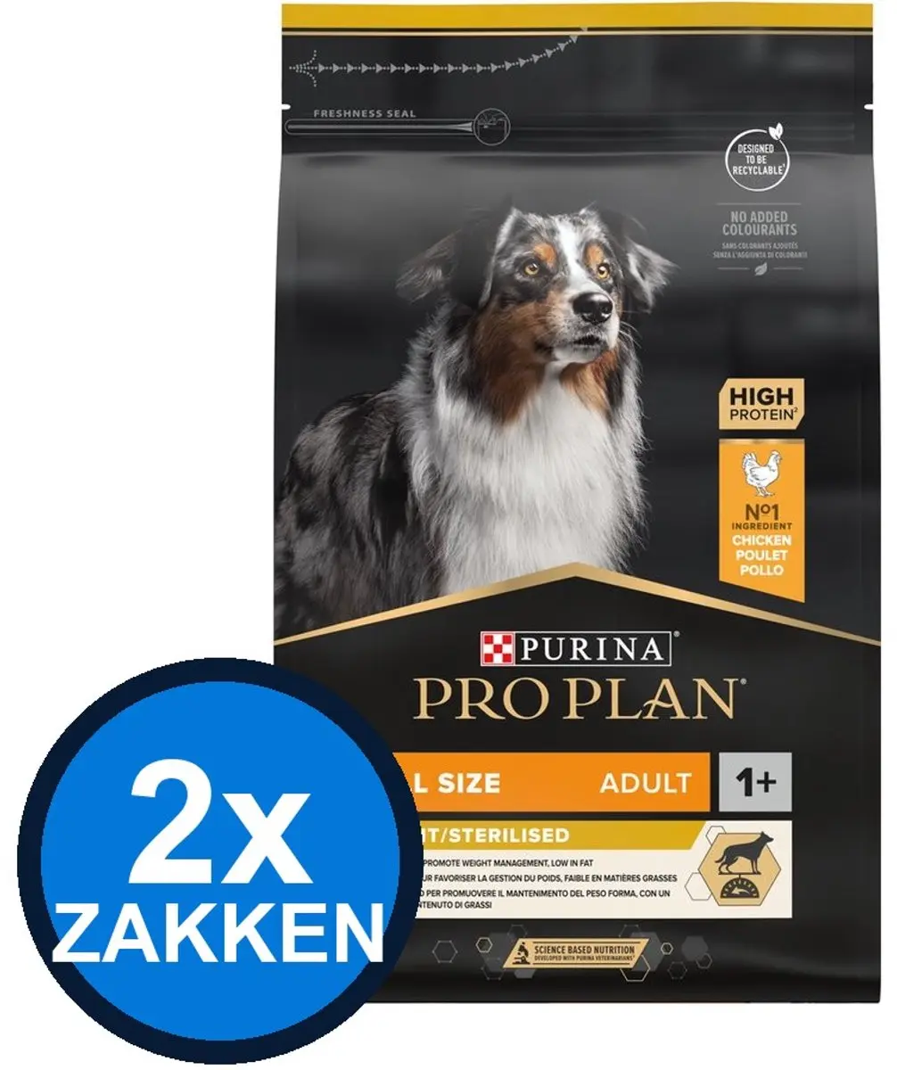 Pro Plan Adult All Sizes Light Sterilised Kip Hondenvoer Droogvoer 6kg