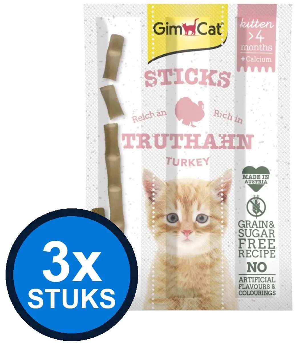 GimCat Sticks Kitten Kalkoen