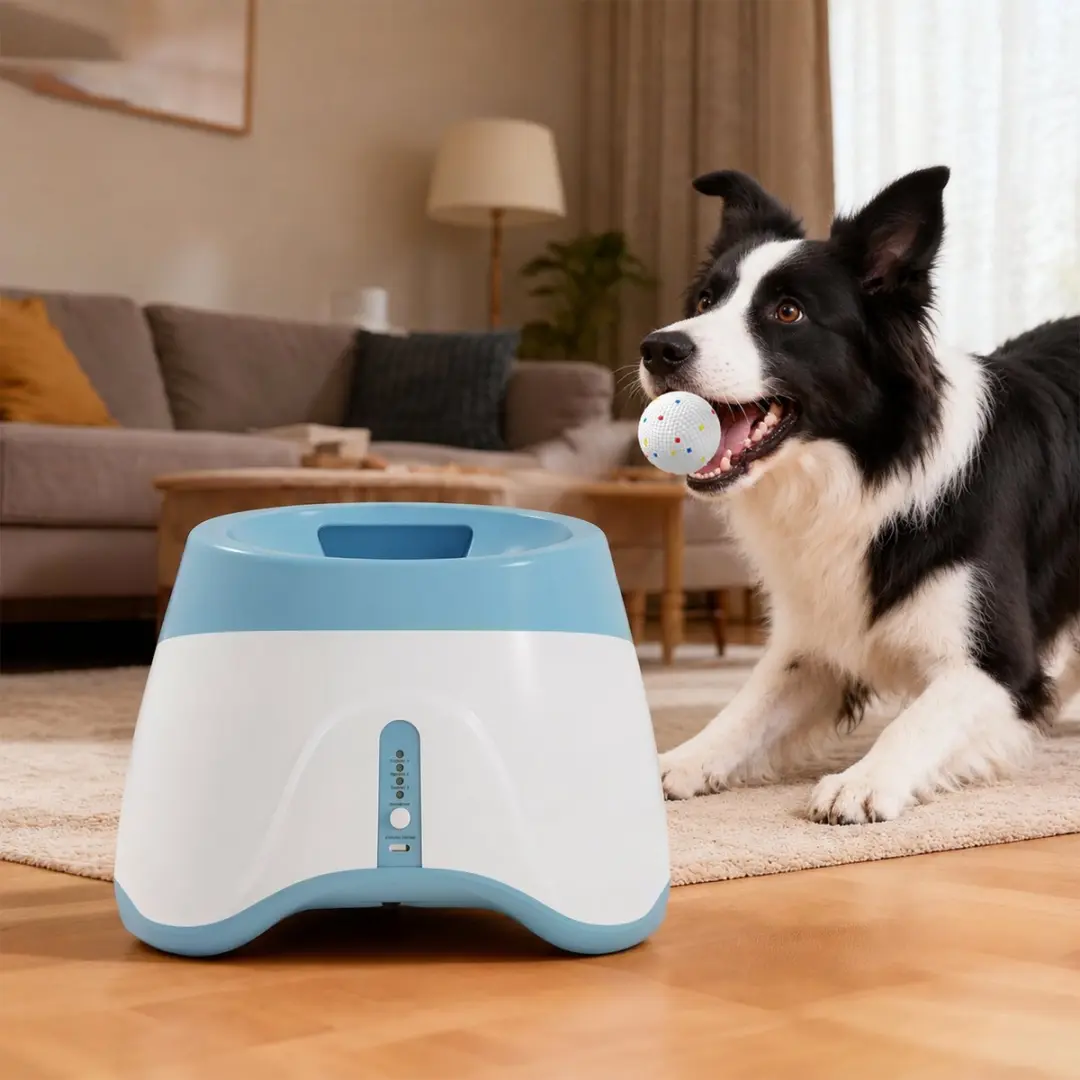 Pawhut Automatische Balwerper - Blauw