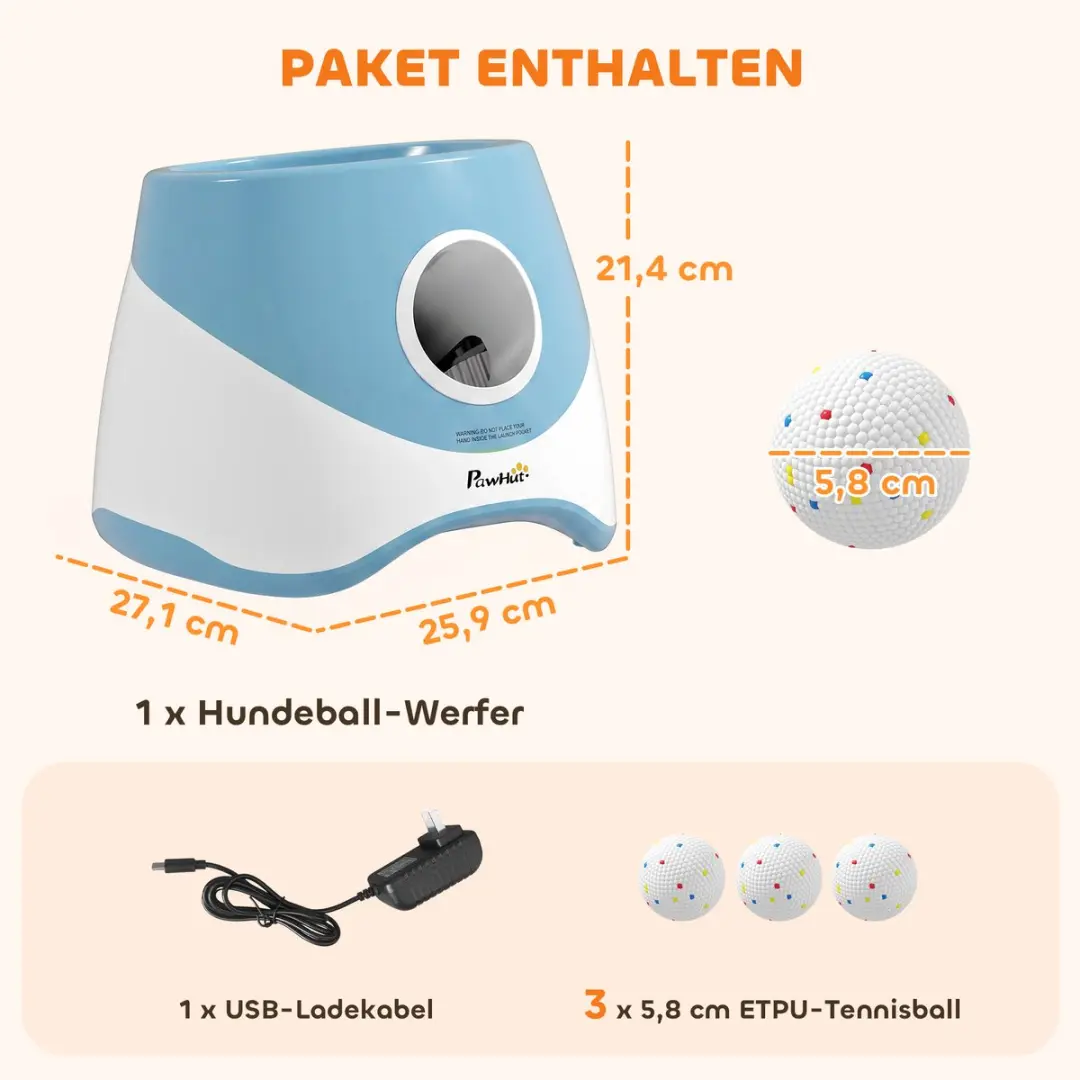 Pawhut Automatische Balwerper - Blauw - afbeelding 6 van 6