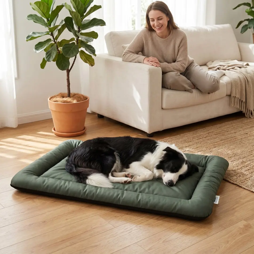 Pawhut Hondenbed Mat Oxford 110x68x6cm - Groen